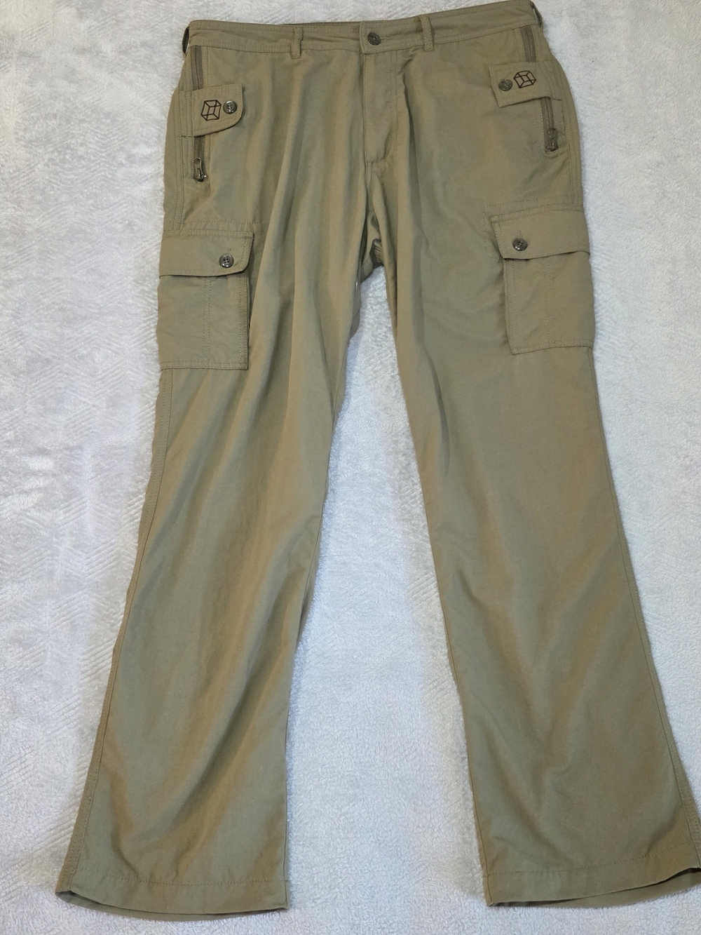 Clothing Arts P^Cubed Pickpocket Proof Travel Cargo Pants 36x30 Khaki Nylon